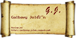 Galbavy Jolán névjegykártya